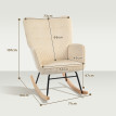Fauteuil à Bascule Dareac Vintage Rembourré Beige