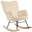 Fauteuil à Bascule Dareac Vintage Rembourré Beige