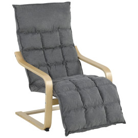 Fauteuil Lorisven balancement doux repose pieds lin gris