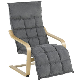 Fauteuil Lorisven balancement doux repose pieds lin gris