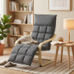 Fauteuil Lorisven balancement doux repose pieds lin gris