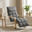 Fauteuil Lorisven balancement doux repose pieds lin gris