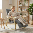 Fauteuil à bascule Falino relax repose-pieds réglable gris