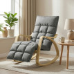 Fauteuil à bascule Falino relax repose-pieds réglable gris