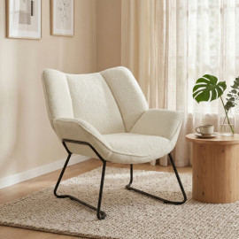 Fauteuil d'appoint Estet Sherpa moderne blanc