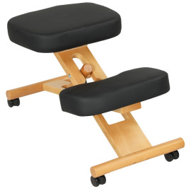 Coras Chaise posturale à genoux ergonomique réglable avec roulettes Noir