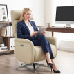 Fauteuil relax Zelonon électrique inclinable pivotant USB Type-C beige