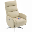 Fauteuil relax Zelonon électrique inclinable pivotant USB Type-C beige