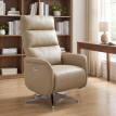 Fauteuil relax électrique Alum inclinable pivotant USB Type-C marron