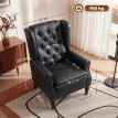 Fauteuil Veroier cuir PU fauteuil chambre accoudoirs noir