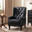 Fauteuil Veroier cuir PU fauteuil chambre accoudoirs noir