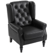 Fauteuil Veroier cuir PU fauteuil chambre accoudoirs noir