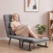 Velora fauteuil lit pliable 3 en 1 chenille gris