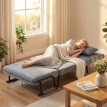 Velora fauteuil lit pliable 3 en 1 chenille gris