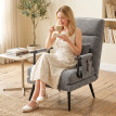 Velora fauteuil lit pliable 3 en 1 chenille gris