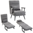 Velora fauteuil lit pliable 3 en 1 chenille gris