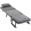 Velora fauteuil lit pliable 3 en 1 chenille gris