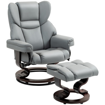 Fauteuil relax Isac pivotant inclinable avec repose pieds gris clair