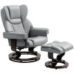 Fauteuil relax Isac pivotant inclinable avec repose pieds gris clair