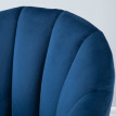Fauteuil Montian velours rembourré pieds bois Bleu