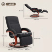 Fauteuil relax Zeleo inclinable dossier haut noir