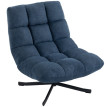 Estos fauteuil lounge pivotant sans accoudoirs chenille bleu foncé