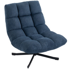 Estos fauteuil lounge pivotant sans accoudoirs chenille bleu foncé