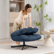 Estos fauteuil lounge pivotant sans accoudoirs chenille bleu foncé