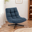 Estos fauteuil lounge pivotant sans accoudoirs chenille bleu foncé