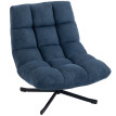 Estos fauteuil lounge pivotant sans accoudoirs chenille bleu foncé