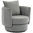 Fauteuil d'appoint Harinis pivotant 360 tissu effet lin gris clair