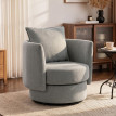 Fauteuil d'appoint Harinis pivotant 360 tissu effet lin gris clair