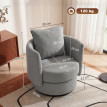 Fauteuil d'appoint Harinis pivotant 360 tissu effet lin gris clair