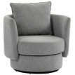 Fauteuil d'appoint Harinis pivotant 360 tissu effet lin gris clair