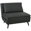 Emel Fauteuil-lit 3-en-1 convertible dossier réglable gris foncé