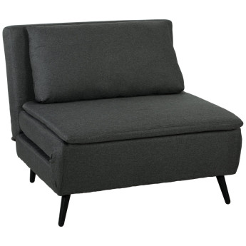 Emel Fauteuil-lit 3-en-1 convertible dossier réglable gris foncé