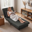 Emel Fauteuil-lit 3-en-1 convertible dossier réglable gris foncé