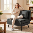 Emel Fauteuil-lit 3-en-1 convertible dossier réglable gris foncé