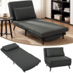 Emel Fauteuil-lit 3-en-1 convertible dossier réglable gris foncé