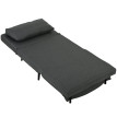 Emel Fauteuil-lit 3-en-1 convertible dossier réglable gris foncé