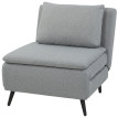 Fauteuil lit Erlioine convertible 3 en 1 tissu effet lin gris clair