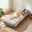 Fauteuil lit Erlioine convertible 3 en 1 tissu effet lin gris clair