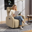 Fauteuil relax Rosin électrique chenille repose pieds appui tête réglable beige