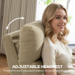 Fauteuil relax Rosin électrique chenille repose pieds appui tête réglable beige