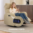 Fauteuil relax Rosin électrique chenille repose pieds appui tête réglable beige