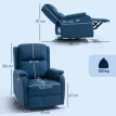Fauteuil Produit Kalorin inclinable électrique repose pieds tissu effet lin bleu