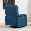 Fauteuil Produit Kalorin inclinable électrique repose pieds tissu effet lin bleu
