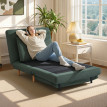 Falet fauteuil lit 3 en 1 dossier réglable vert foncé