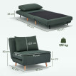 Falet fauteuil lit 3 en 1 dossier réglable vert foncé