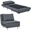 Fauteuil lit Ralria convertible relax dossier réglable gris